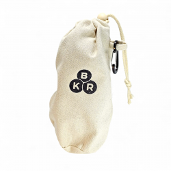 Săculeț textil pentru kendama – pânză naturală, carabină și șnur de închidere