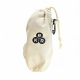 Săculeț textil pentru kendama – pânză naturală, carabină și șnur de închidere