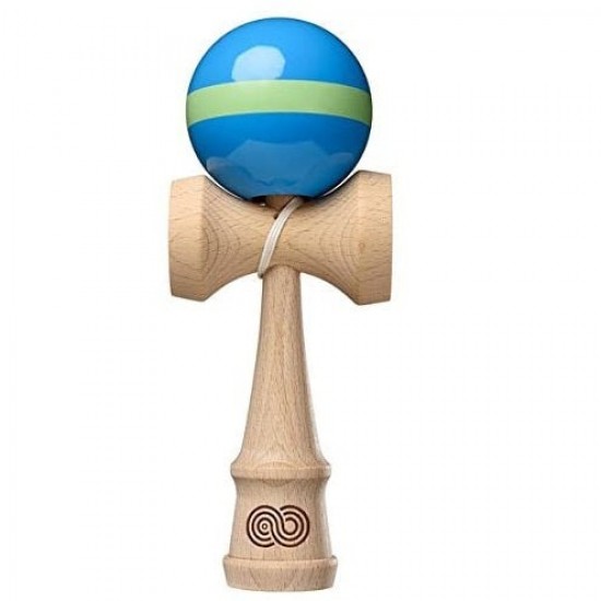 Kendama USA Kaizen 1.0 Single Stripe - Aqua with Lime Green Stripe - Gloss Kendama USA Kaizen 1.0 Single Stripe - Aqua with Lime Green Stripe - Gloss