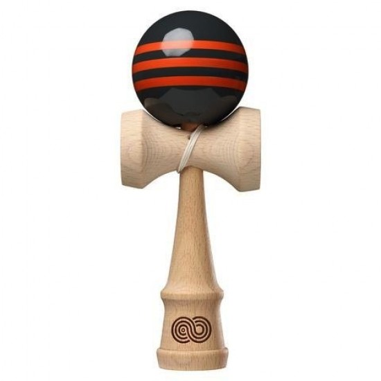 Kendama USA Kaizen 1.0 Triple Stripe - Charcoal with Orange Triple Stripe - Gloss