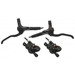Frana disc SHIMANO MT200 neagra, fața + spate completa fara discuri / conducte negre (kit J-spate) Frana disc SHIMANO MT200 neagra, fața + spate completa fara discuri / conducte negre (kit J-spate)