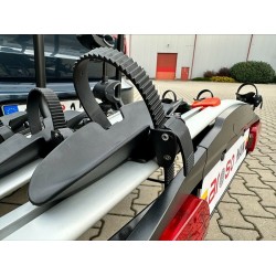 Suport de transport pentru 3 biciclete electrice AROSO Main 3 Silver, pliabil, pridere pe carlig de remorcare