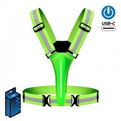 Vesta reflectorizanta cu led, pentru bicicleta si trotineta electrica , incarcare usb C , Chaleco EWRV004
