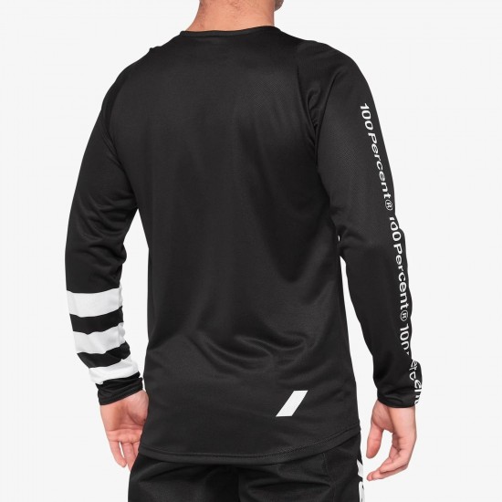 R-CORE Long Sleeve Jersey Black/White: Mărime - XL