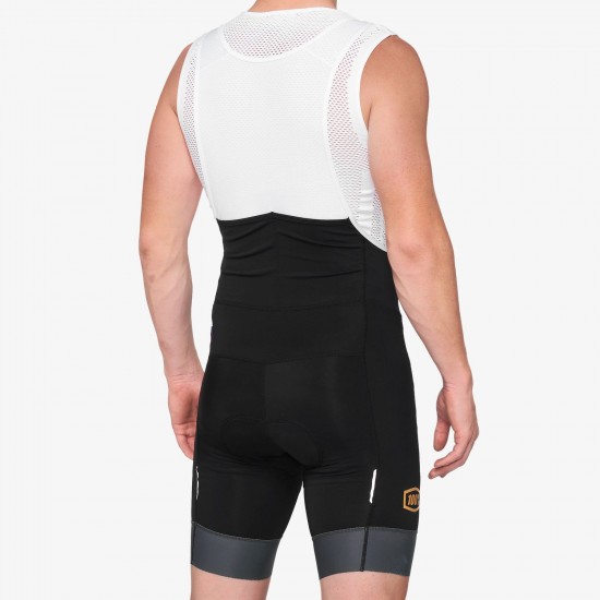 EXCEEDA Bib Shorts Black/Charcoal Lycra Kits: Mărime - LG EXCEEDA Bib Shorts Black/Charcoal Lycra Kits: Mărime - LG
