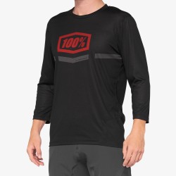 AIRMATIC 3/4 Sleeve Jersey Black/Red: Mărime - LG