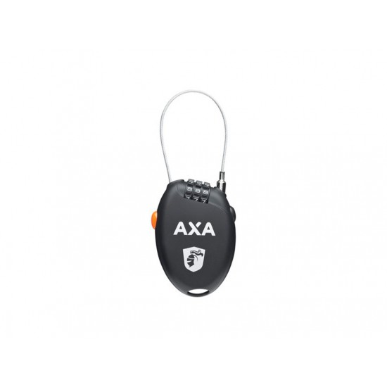 Incuietoare cablu AXA ROLL cablu retractabil 75/1.6mm cu cifru Incuietoare Cablu AXA ROLL cablu retractabil Cifru 1.6mm/75cm - Black
