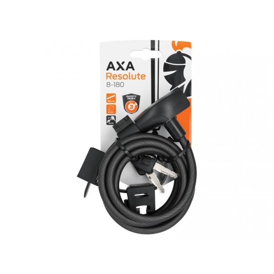 Incuietoare cablu AXA Resolute 8x1800mm Incuietoare Cablu AXA Resolute 8mm/180cm - Black