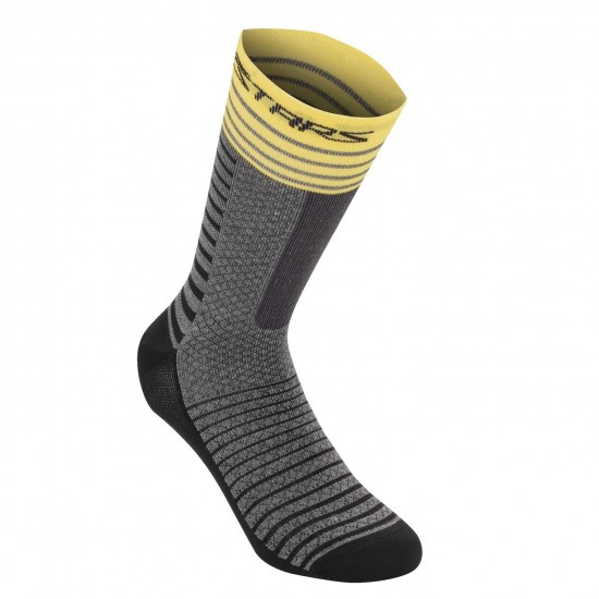 Sosete Alpinestars Drop Socks 19 Mid Gray/Yellow L Sosete Alpinestars Drop Socks 19 Mid Gray/Yellow L