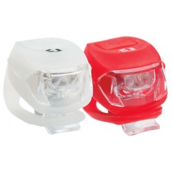 Far BIKEFUN PIXIE set F+S 2+2 LED, alb+roşu - JY-267-2B-SET Far BIKEFUN PIXIE set F+S 2+2 LED, alb+roşu - JY-267-2B-SET