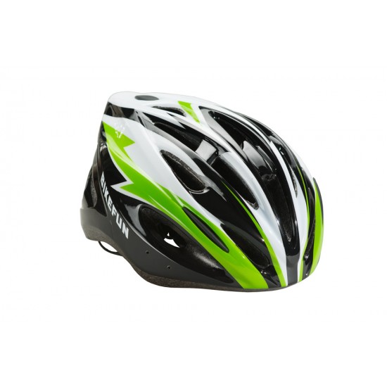 Cască BIKEFUN COBBER M negru/verde 55-58 cm Cască BIKEFUN COBBER M negru/verde 55-58 cm