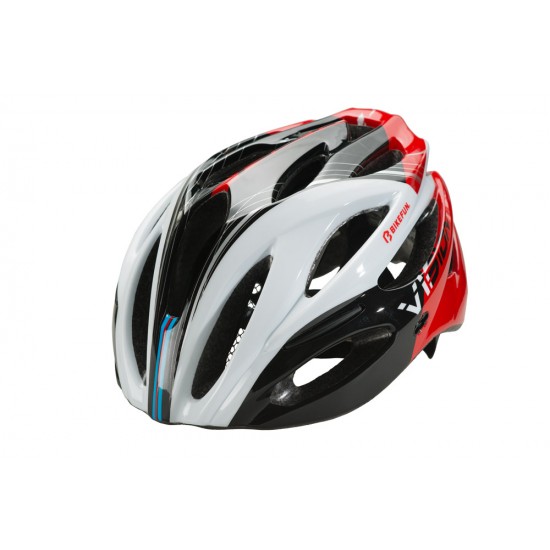 Cască BIKEFUN VISION M roșu-negru-alb, 55-58 cm