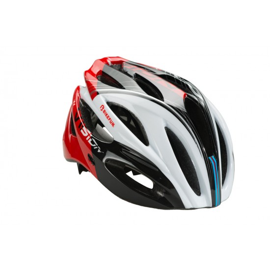 Cască BIKEFUN VISION M roșu-negru-alb, 55-58 cm