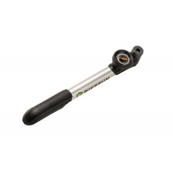 Pompă BIKEFUN MISTRAL GAUGE mini alu, cu manometru, argintiu - GP-43CA