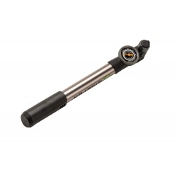 Pompă BIKEFUN CHINOOK GAUGE HV/HT mini alu, cu manometru, argintiu - GP-993