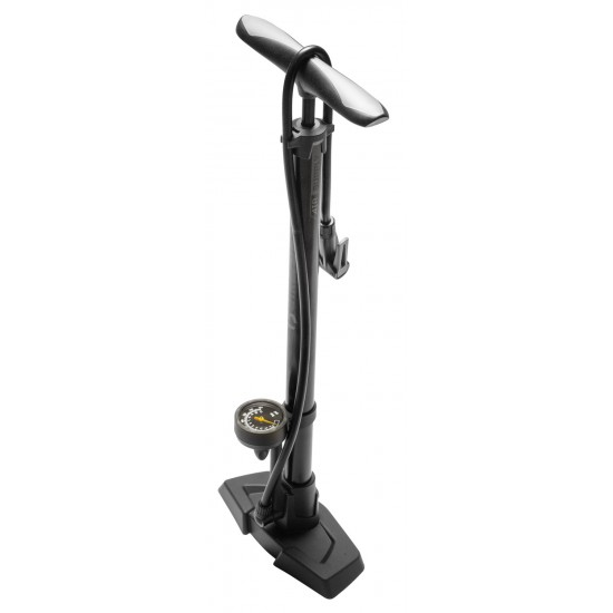 Pompă BIKEFUN SIROCCO atelier oțel, cu manometru, negru - GF-55E/BK