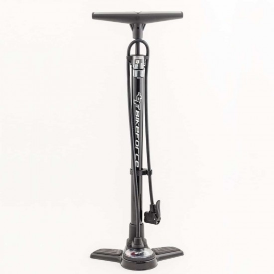 Pompa atelier Bikeforce cu manometru 160 PSI aluminiu Pompa atelier Bikeforce cu manometru 160 PSI aluminiu
