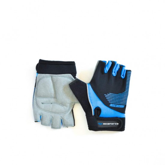 Manusi BIKEFORCE Kid Stripy blue-black 5XS Manusi BIKEFORCE Kid Stripy blue-black 5XS