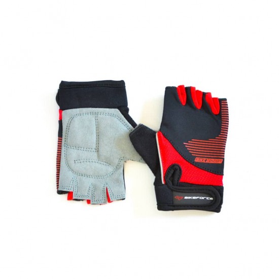 Manusi BIKEFORCE Kid Stripy red-black 5XS Manusi BIKEFORCE Kid Stripy red-black 5XS