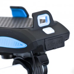 Lampa fata Bikeforce 400 LUM, 4000mAh cu suport telefon si horn 130 db Lampa fata Bikeforce 400 LUM, 4000mAh cu suport telefon si horn 130 db