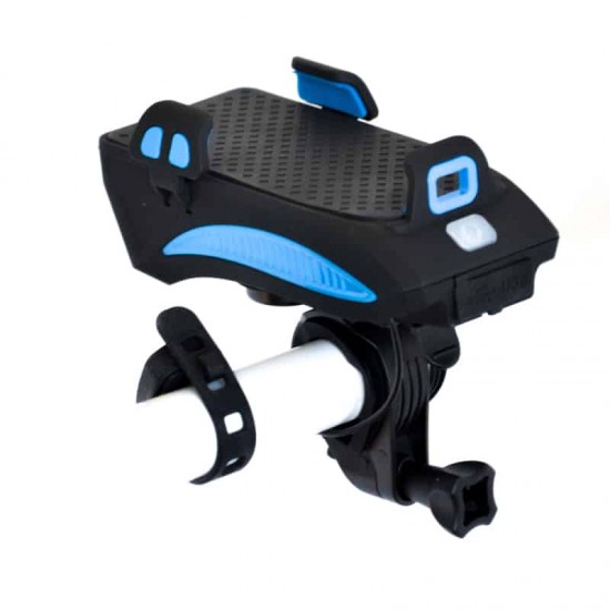 Lampa fata Bikeforce 400 LUM, 4000mAh cu suport telefon si horn 130 db