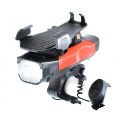 Lampa fata cu suport telefon si horn BikeForce 550 LUM, 4000mAh