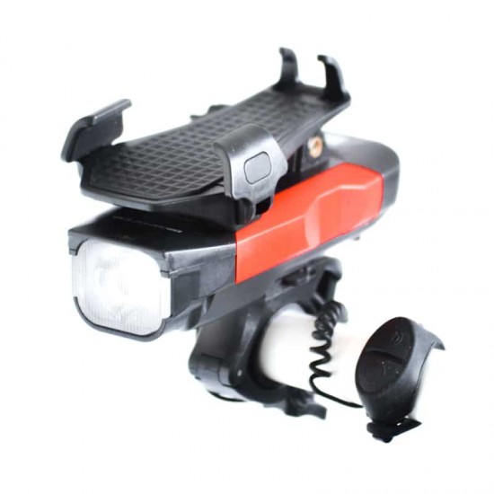 Lampa fata cu suport telefon si horn BikeForce 550 LUM, 4000mAh Lampa fata cu suport telefon si horn BikeForce 550 LUM, 4000mAh