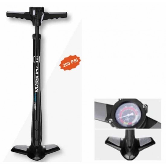 Pompa atelier Bikeforce cu manometru 200 PSI otel SV/FV/DV P32B Pompa atelier Bikeforce cu manometru 200 PSI otel SV/FV/DV P32B