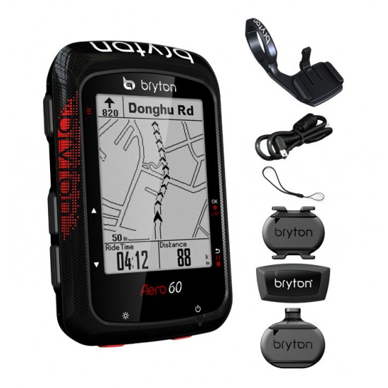 Computer BRYTON AERO 60T GPS computer set (HRM+SPD+CAD+Aero mount)
