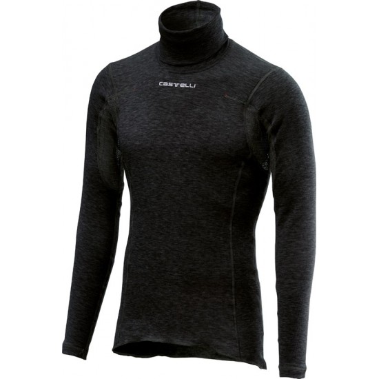 Bluza de corp cu guler Castelli Flanders Neck Warm Negru L