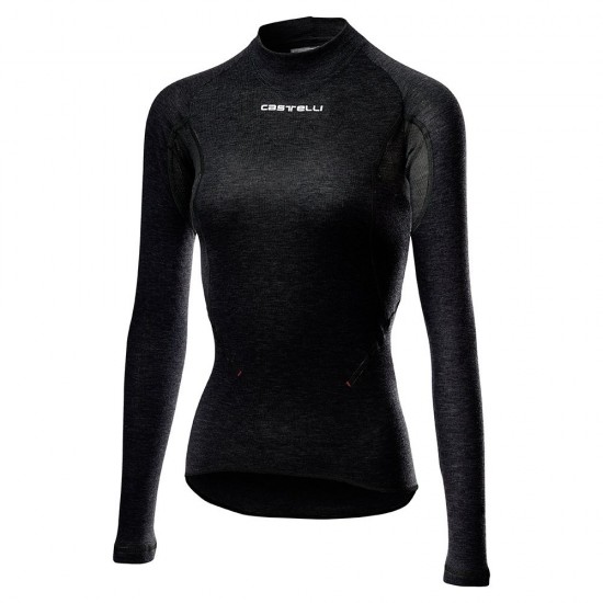 Bluza de corp cu maneca lunga Castelli Flanders 2W Warm de dama Negru M