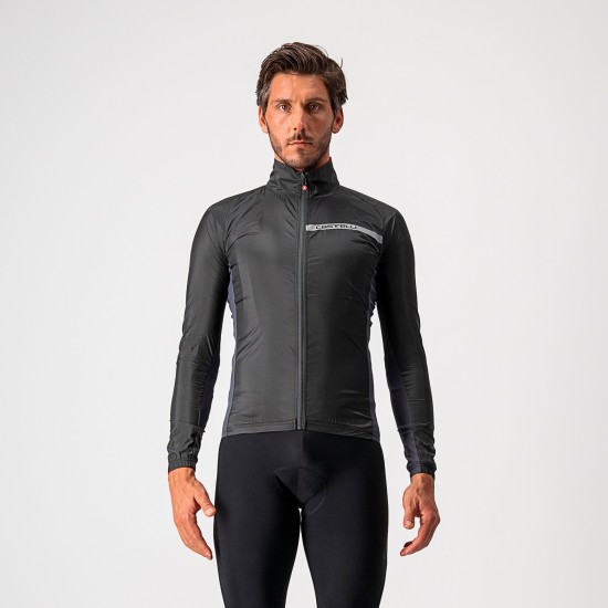 Jacheta de vant Castelli Squadra Stretch, Negru/Antracit, L Jacheta de vant Castelli Squadra Stretch Negru/Antracit L