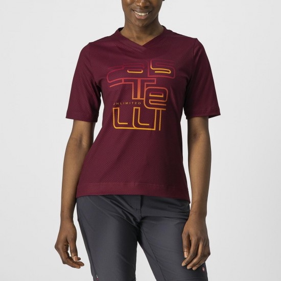 Jersey Castelli Trail Tech W, de dama, Visiniu, XS Jersey Castelli Trail Tech W de dama Visiniu XS