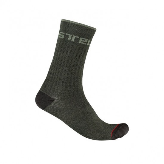 Sosete Castelli Distanza 20, Kaki, L/XL, 40-43 Sosete Castelli Distanza 20 Kaki L/XL 40-43