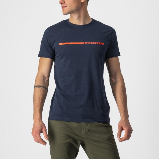 Tricou casual Castelli Ventaglio Tee, Bleumarin/Portocaliu, XL Tricou casual Castelli Ventaglio Tee Bleumarin/Rosu XL