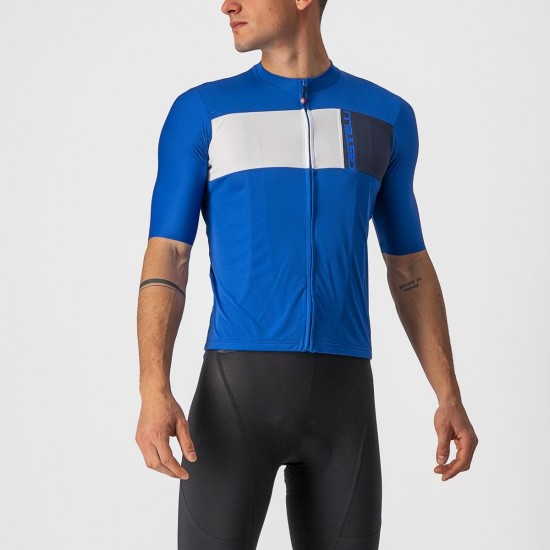 Tricou cu maneca scurta Castelli Prologo 7, Albastru/Alb/Antracit, M Tricou cu maneca scurta Castelli Prologo 7 Albastru/Alb/Antracit M