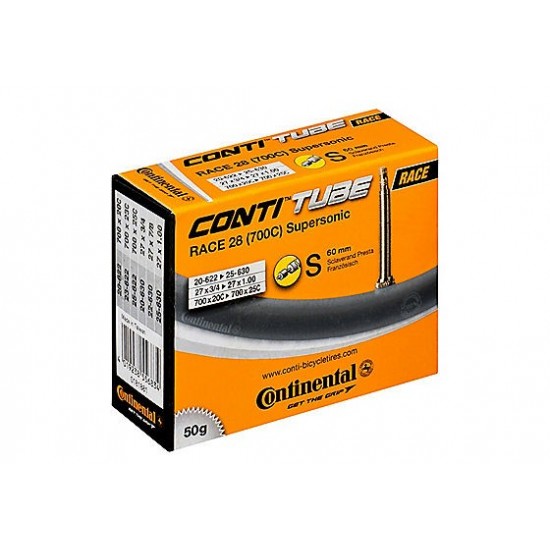 Camera bicicleta Continental Race 28 Supersonic valva Presta S42 Camera Continental Race 28 Supersonic 20/25-622/630 27x3/4-1.0 S42