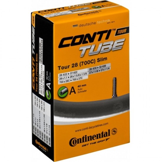 Camera bicicleta Continental Tour 28 Slim A40 28-609-37-642 Camera Continental Tour 28 Slim 28/37-622/630 28x1.1-1 5/8x1 3/8 A40