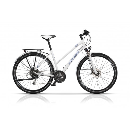 Bicicleta CROSS Amber Lady Trekking 28 Alb/Albastru 480mm