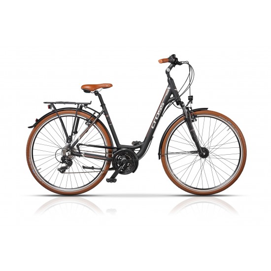 Bicicleta CROSS Arena Low Step Trekking 28 Negru/Maro 460mm
