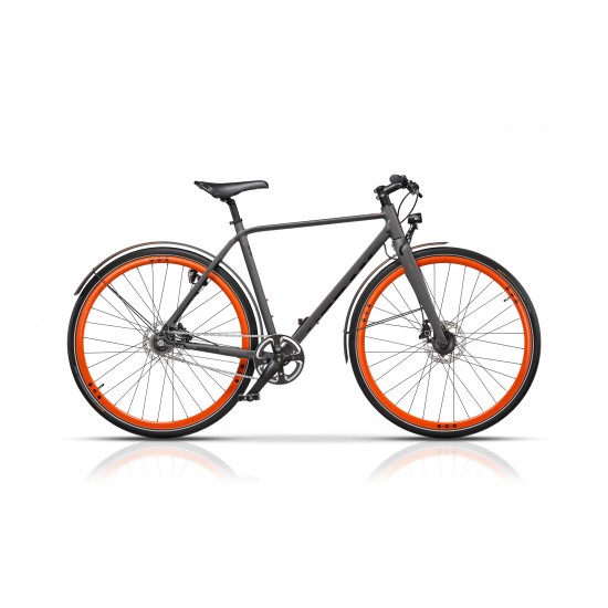 Bicicleta CROSS Flat Urban 28 Gri/Portocaliu 580mm