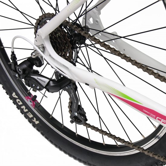 Bicicleta CROSS Fusion Lady 27.5 VB Alb/Roz/Verde 480mm