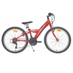 Bicicleta copii mtb CROSS Rocky 24 - Rosu | 8-10 ani