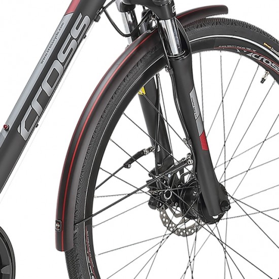 Bicicleta CROSS Travel Man Trekking 28'' Negru/Rosu 480mm Bicicleta CROSS Travel Man Trekking 28 Negru/Rosu 480mm