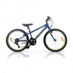 Bicicleta copii mtb CROSS Speedster 24 otel - Albastru | 8-10 ani