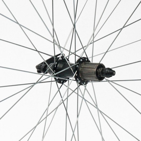Roata CROSSER X3 36H 28" Spate QR Caseta Negru capsata Roata spate CROSSER X3 36H 28 Caseta, QR - Frana V-brake cu butuc JY802