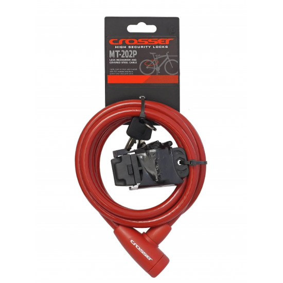 Incuietoare Cablu CROSSER MT 202P 10mm/180cm - Red