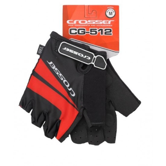 Manusi CROSSER RS-512 fara degete - negru/rosu - XL Manusi CROSSER RS-512 fara degete - negru/rosu - XL