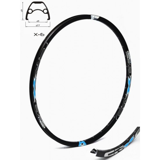 Janta CROSSER X6 27.5 32H negru / albastru - capsata