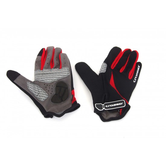 Manusi CROSSER CG-457 cu degete - negru/rosu - M Manusi CROSSER CG-457 cu degete - negru/rosu - M